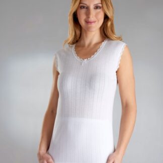 Ladies Snowdrop Thermal Long Sleeve Vest Top White (2XL) : :  Fashion