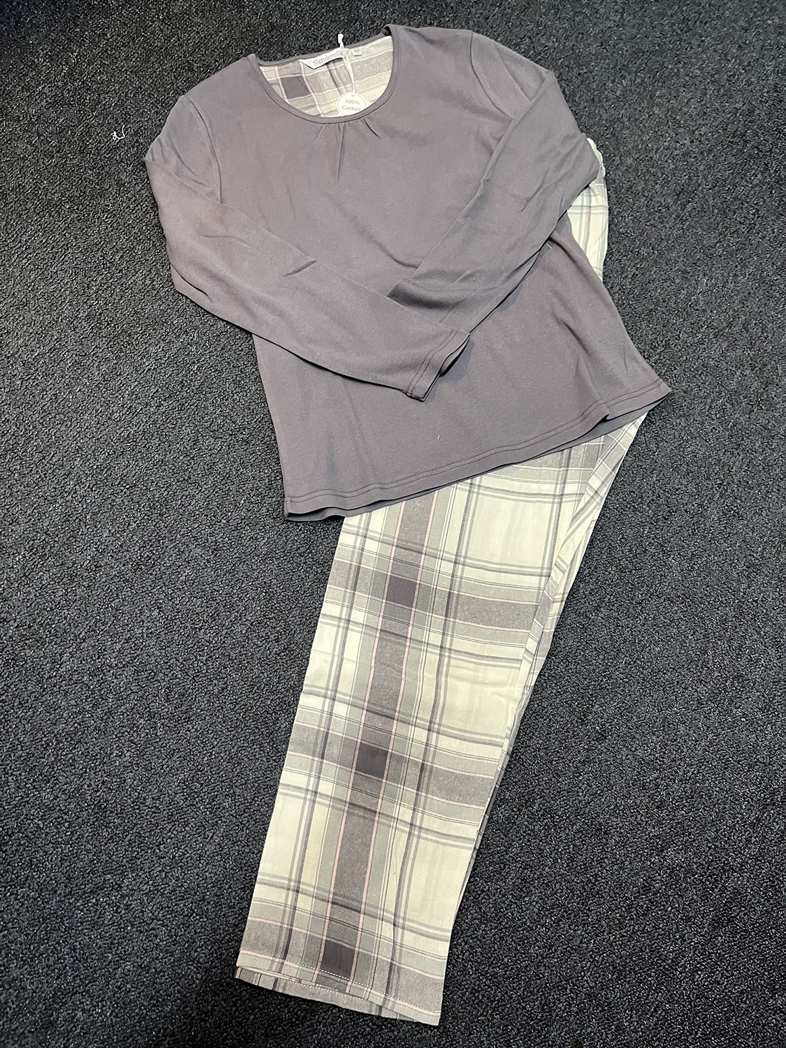 Slenderella Check Cotton Pyjama Set PJ88221 – Calon Cariad