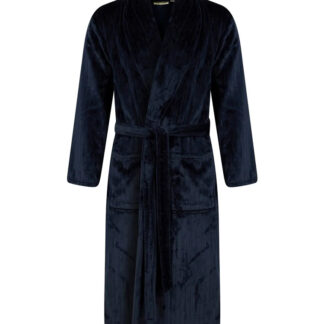 Walker Reid Solid Colour Stripe Flannel Fleece Dressing Gown WR88851