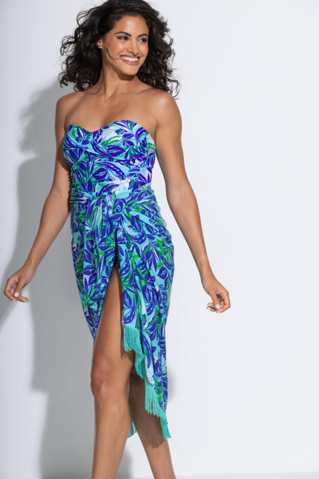 Pour Moi Fringe Trim Crinkle Woven Multiway Sarong - Image 12