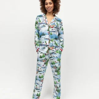 Cyberjammies Montana Winterscape Printed Jersey Pyjama Set