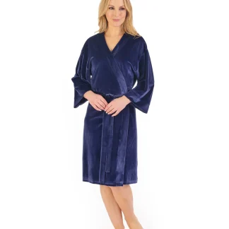 Gaspé Lounge Velour Stripe Kimono Wrap GL06713