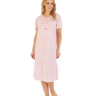 Slenderella Leaf Print Jersey Nightdress ND06101