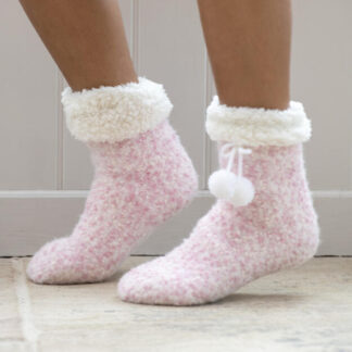Pour Moi Cosy Popcorn Knit Lined Slipper Sock