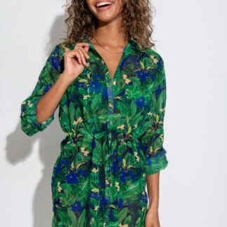 Pour Moi Chiffon Button Through Beach Shirt