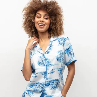 Cyberjammies Donna Santorini Print Pyjama Top