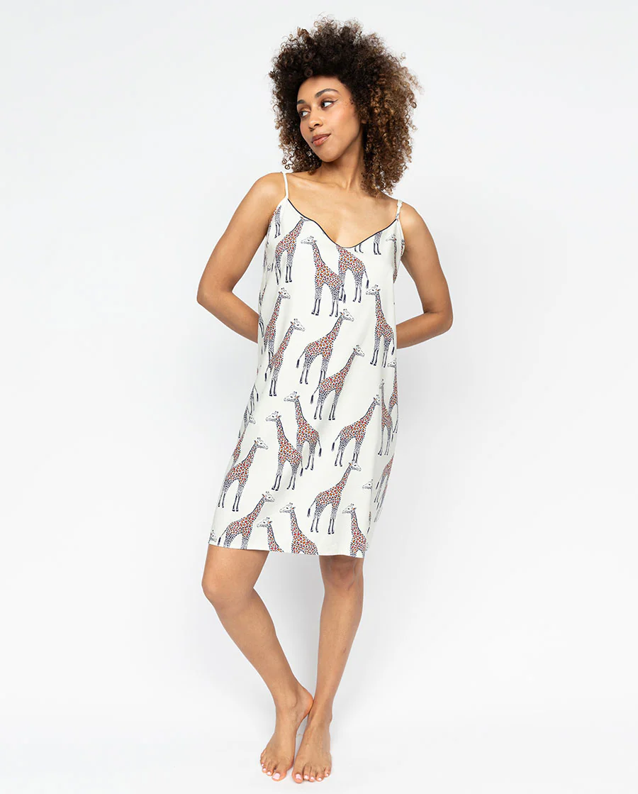 Cyberjammies Georgina Giraffe Print Strappy Short Nightdress