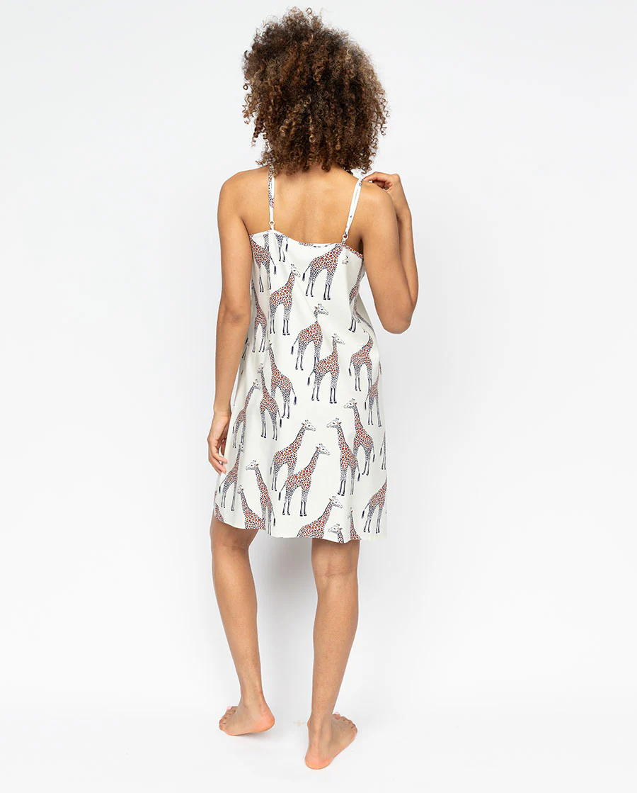 Cyberjammies Georgina Giraffe Print Strappy Short Nightdress - Image 3