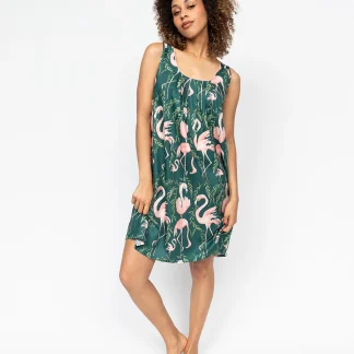 Cyberjammies Ivy Flamingo Print Short Nightdress