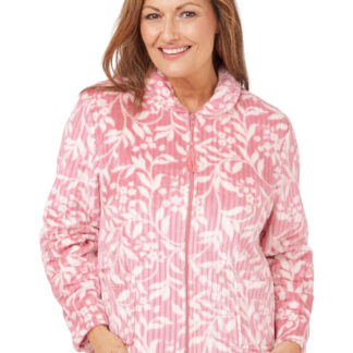 Marlon Floral Fleece Zipper Bed Jacket