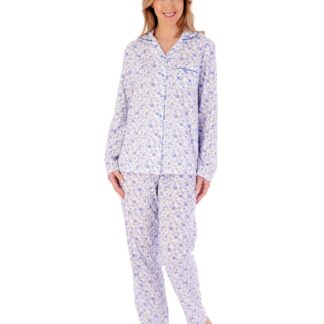 Slenderella Ditsy Floral Long Sleeve Jersey Pyjamas PJ2103