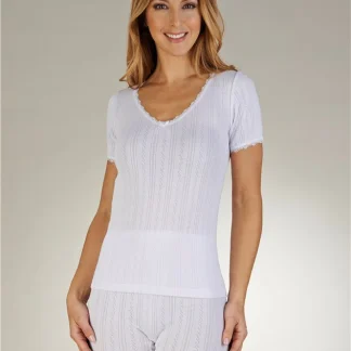 Slenderella Brushed Thermal Short Sleeve Top UW402