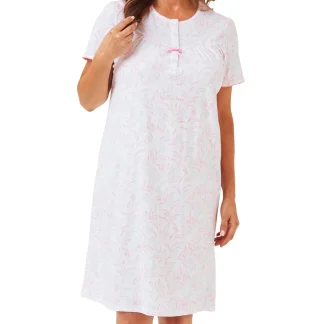 Marlon Palm Trail Pure Cotton Jersey Short Sleeve Nightdress