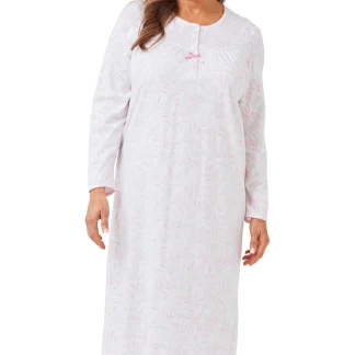 Marlon Palm Trail 45" Pure Knitted Cotton Classic Nightdress