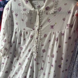 La Marquise Long Sleeve Flower Collared Nightdress