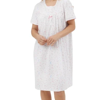 Marlon Harvest Floral Pure Cotton Jersey Short Sleeve Nightdress