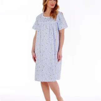 Slenderella Daisy Print 40" Woven Cotton Nightdress ND77261