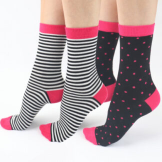 Pretty Polly Spot Stripe Mix Bamboo Socks 2 Pair Pack