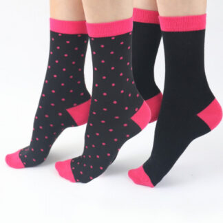 Pretty Polly Spot Plain Mix Bamboo Socks 2 Pair Pack