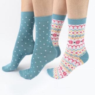 Pretty Polly Fairisle Spot Mix Bamboo Socks 2 Pair Pack