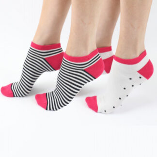 Pretty Polly Spot Stripe Mix Bamboo Trainer Liners 2 Pair Pack
