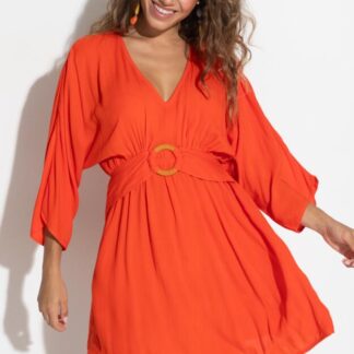 Pour Moi Crinkle O-Ring Woven Beach Kaftan