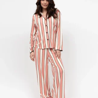Cyberjammies Bonnie Stripe Printed Jersey Wide Leg Pyjama Set