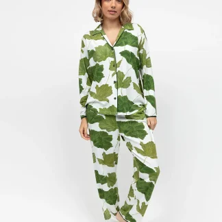 Cyberjammies Olive Leaf Printed Jersey Pyjama Set