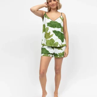 Cyberjammies Olive Leaf Printed Jersey Cami and Shorts Set