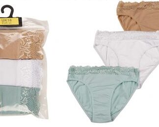 Anucci Pastel Lace Top Hi Leg Briefs 3 Pack