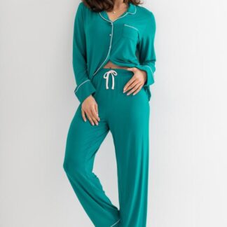 Pour Moi Bamboo Jersey Button Through Revere Collar Pyjama Set
