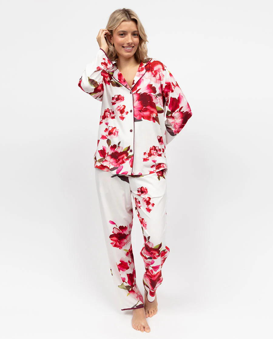 Cyberjammies Isabella Floral Printed Jersey Pyjama Set
