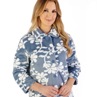 Slenderella Floral Flannel Fleece Bedjacket BJ08310