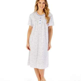 Slenderella Ditsy Print Cotton Jersey Nightdress ND08101