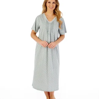 Slenderella Geo Print Cotton Jersey Nightdress ND08130