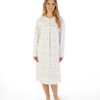 Slenderella Floral Printed Luxury Flannel 43" Woven Nightdress ND08210