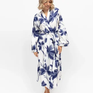 Cyberjammies Indigo Floral Print Long Dressing Gown