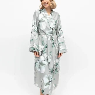 Cyberjammies Kallie Floral Print Long Dressing Gown