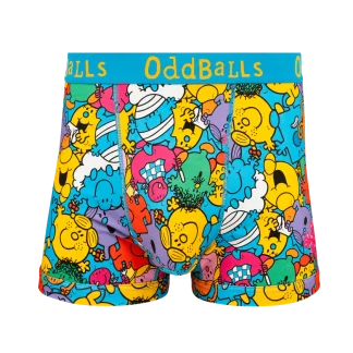 Oddballs Mr Men Multi Mens Cotton Boxer Shorts