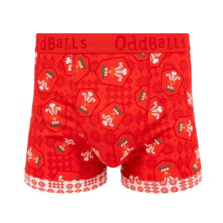 Oddballs Welsh Rugby Union Home 25 Mens Cotton Boxer Shorts