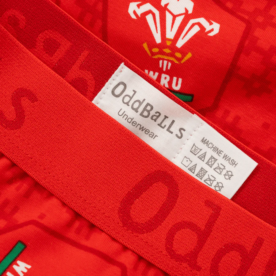 Oddballs Welsh Rugby Union Home 25 Mens Cotton Boxer Shorts - Image 4